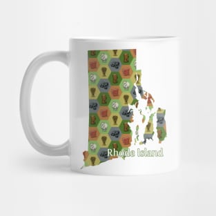 Rhode Island State Map Board Games Mug